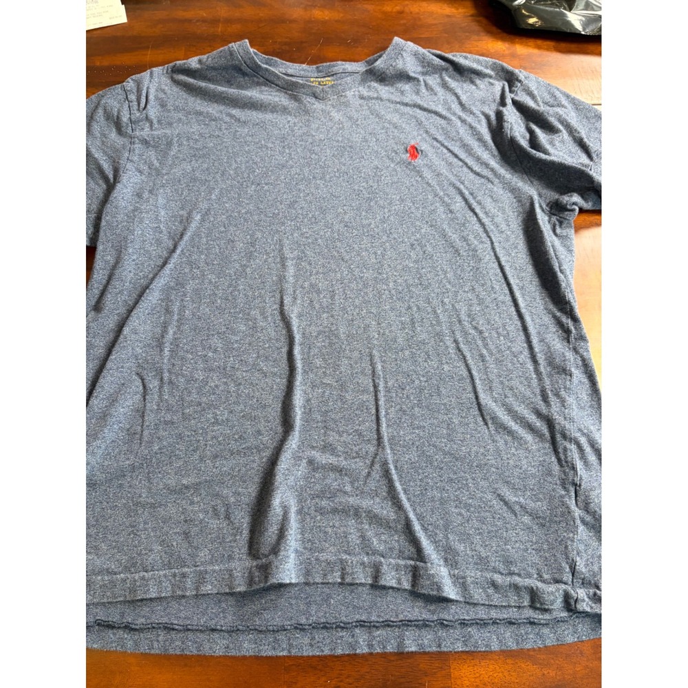 Polo Ralph Lauren Mens T-Shirt Blue Heather Short Sleeve Red Pony Logo Size M